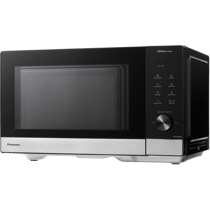 Мікрохвильова піч Panasonic NN-GD35HBGTG з грилем та функцією пару (23 л, чорний/нержавіюча сталь)