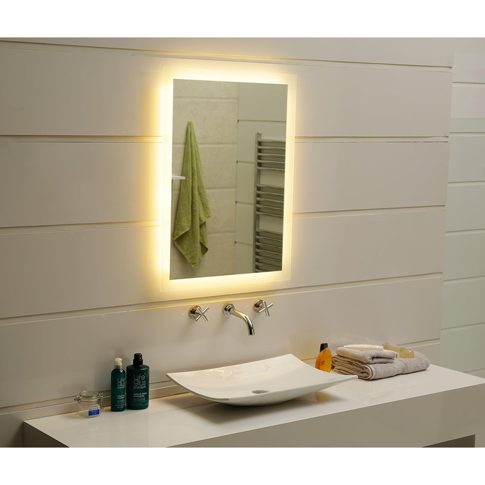 Дзеркало для ванної кімнати Dr. Fleischmann GS084N з LED-підсвічуванням (40x60 см, тепле біле світло)