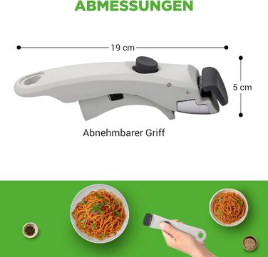 Набір посуду NutriChef 18 предметів з кераміки з знімними ручками, антипригарне покриття, для всіх плит, включаючи індукцію, сумісний з духовкою, компактний, складений, кремовий колір