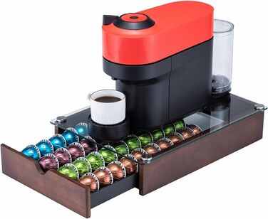 Тримач для капсул Vertuo та Nespresso, ящик з прозорим склом, органайзер для капсул (40 шт.), чорний
