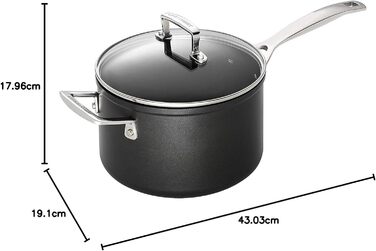 LE CREUSET Професійний сотейник з антипригарним покриттям, Ø 18 см, для всіх типів плит, включаючи індукцію, антрацит/срібло