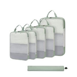 Набір компресійних органайзерів для валізи та рюкзака ECOHUB, 6 предметів, ультралегкі пакувальні куби з сітки для ручної поклажі, екологічні (Зелений)