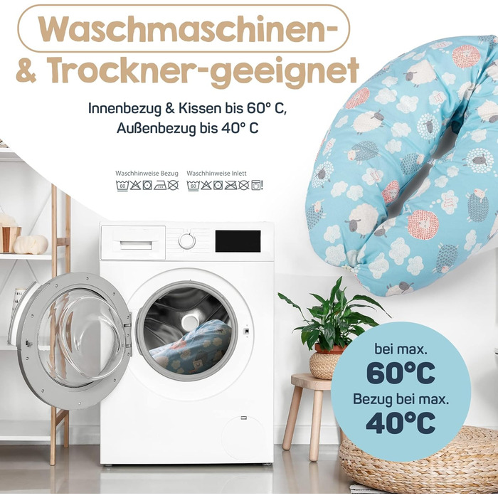 Подушка для годування та вагітних XXL (190 см) з чохлом - Муслінова подушка для вагітних та немовлят, сірого кольору