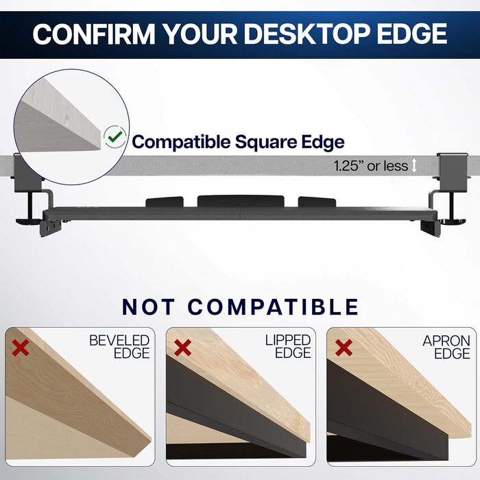 Висувна платформа для клавіатури VIVO, 69x28 см, біла, MOUNT-KB05W