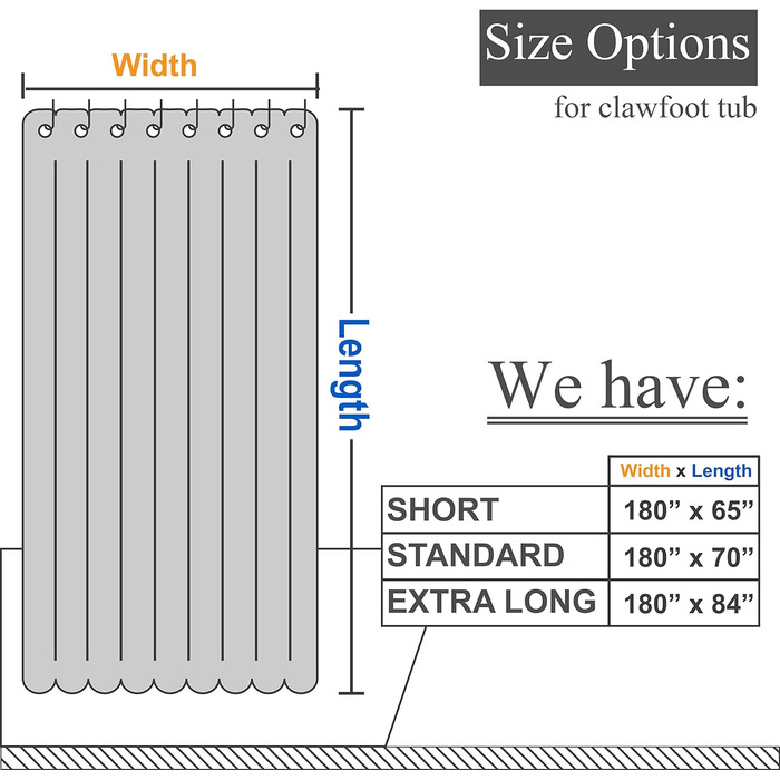 Шторка для душу Barossa Design Extra Langer, 203 см, Візерунок соти, бавовна, готельний стиль, важка тканина, для прання, 183x203 см (Білий/Розкішний сад)