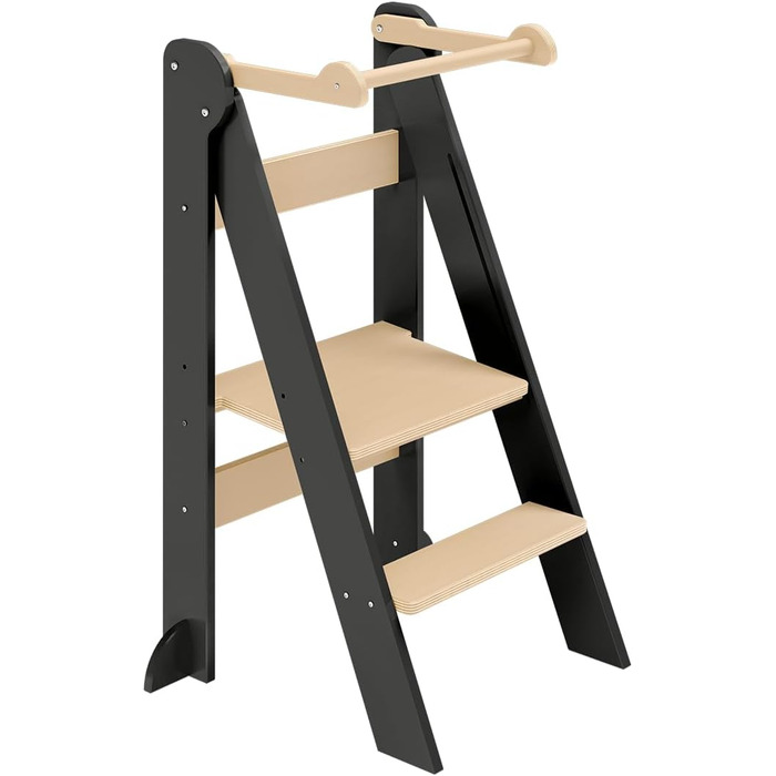 Bellabino Tay - навчальний столик-лесенка для дітей від 1 року. Регульована висота, складаний, білий, дерев'яний (бірка), безпечний, з захистом від перекидання. Montessori