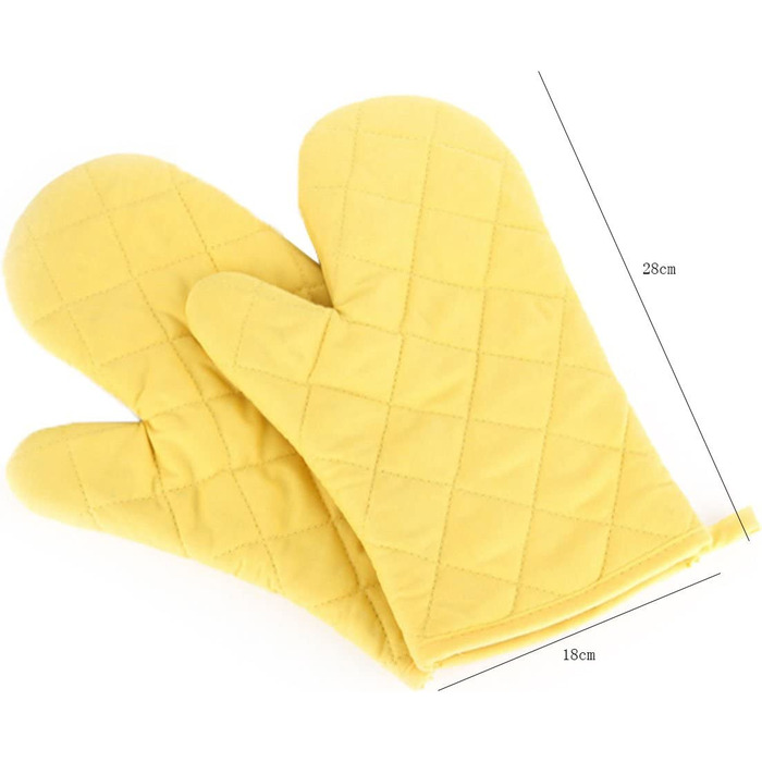 Термостійкі рукавички для духовки потовщені термостійкі рукавички для випічки рукавиці для випічки, бавовна, (жовтий, 1 пара)