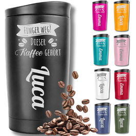 Термокружка з гравіюванням, 350 мл, чорна, з персоналізацією, 100% без витоку