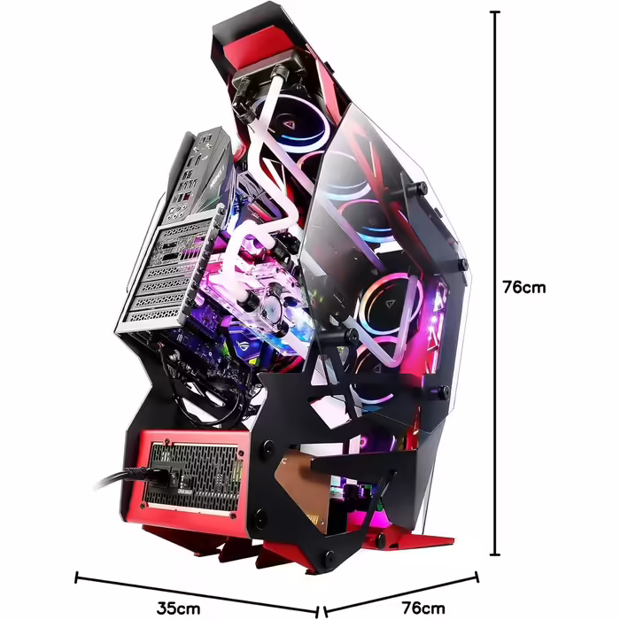 Ігровий корпус Antec Torque Midi-Tower чорний/червоний, алюмінієвий, підтримка ATX/EATX/ITX/Micro ATX