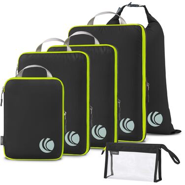 Набір компресійних органайзерів для одягу та валізи Cipway, ультралегкі пакувальні куби для подорожей та рюкзака, 6 предметів, чорний