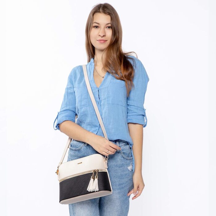 LOVEVOOK Сумка-шоппер для жінок, велика сумка на плече, шкіряна сумка, набір 3 шт. (чорний/бежевий)