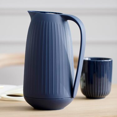 Термос Kähler Isolierkanne 1.0 л Hammershøi для чаю та кави, білий (15 см, блакитний)