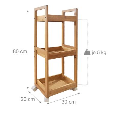 Відкидна полиця Relaxdays з бамбука, 3 відділення