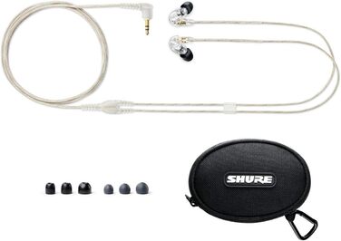 Навушники-вкладиші Shure SE215 прозорі з шумоізоляцією