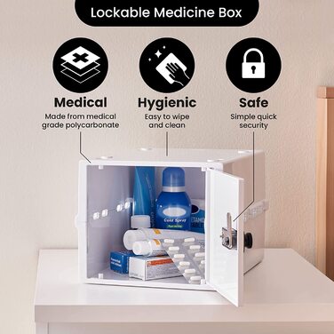 Компактна і гігієнічна герметична коробка для зберігання продуктів і ліків, а також для безпечного зберігання предметів в домашніх умовах (Opal White)