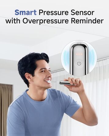 Електрична зубна щітка Laifen Wave Pro з 6 режимами, акумулятор на 70 днів, прозорий корпус (нержавіюча сталь)