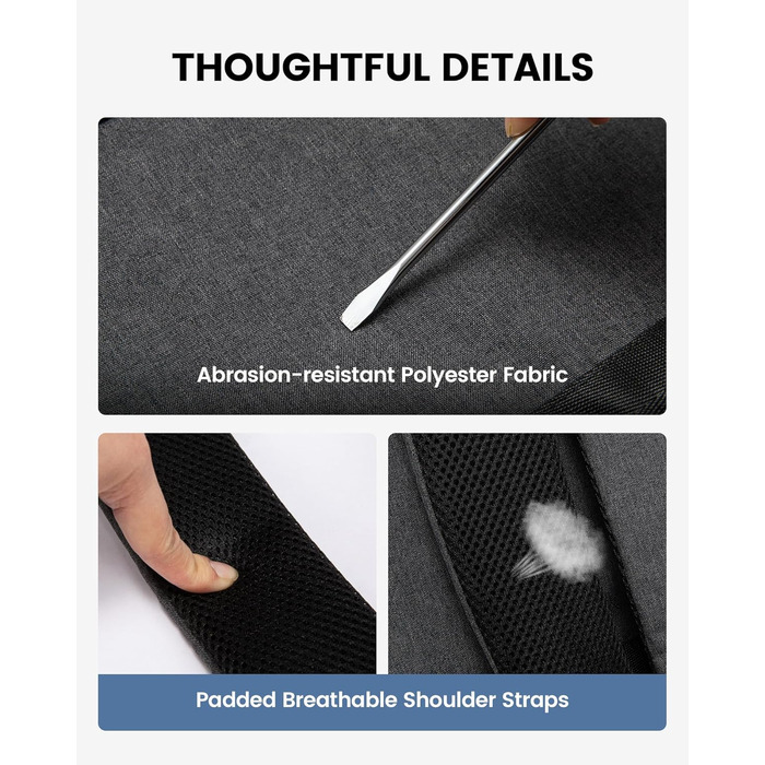 LOVEVOOK Рюкзак чоловічий великий, для ноутбука 17 дюймів, ділова сумка, рюкзак для роботи, шкільний рюкзак, водонепроникний, туристичний рюкзак, чоловічий, повсякденний, для офісу, роботи, подорожей, навчання (15.6 дюймів, Темно-сірий)