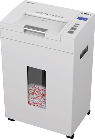 Шредер IDEAL Shredcat 8200 CC: найнадійніший знищувач документів з частинковим різанням (4x40 мм, P-4), до 14 листів, преміум-якість, тихий та надійний, ідеальний для безпечного знищення документів вдома. Німецький виробник.