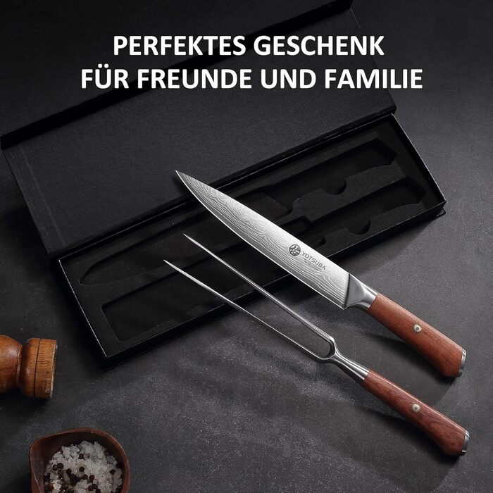 Набір кухонних ножів YOTSUBA Profi з дерев'яним блоком та точилкою, ножиці, набір кухонних ножів з нержавіючої сталі, 33 см