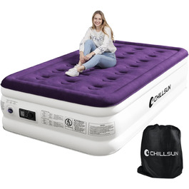 Надувна матрац ChillSun для 1 особи з вбудованим насосом 190x100x40 см - самонадувна кемпінгова матрац для дому, гостей та подорожей