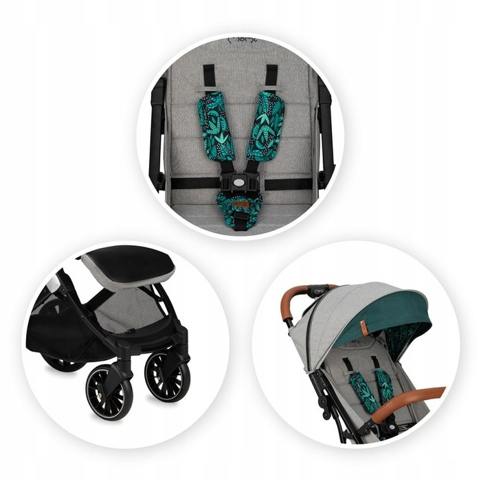 Дитячий прогулянковий візок MoMi Estelle Dakar, чорний, до 22 кг, з аксесуарами