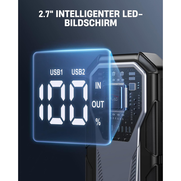 Портативний пусковий пристрій Powerbank для автомобіля, 8000A, 12V, для бензинових та дизельних двигунів, Jump Starter з LED, USB зарядка 3.0 BD40