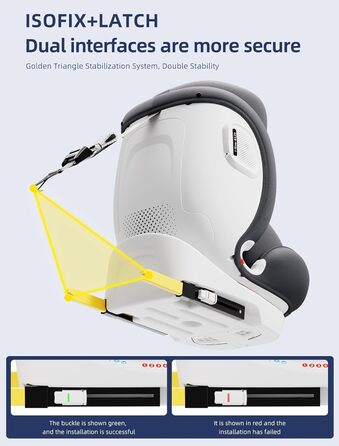 Автокрісло Fourward Baby 360° для дітей 9-36 кг: ISOFIX, 5-точкові ремені, регулювання нахилу, комфорт та безпека (Сірий)