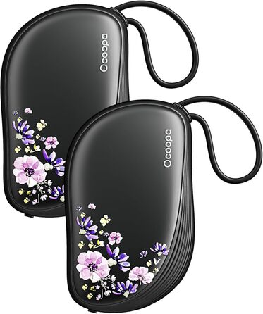 Електричні грілки для рук Ocoopa 2 шт. з дизайном гребінця, багаторазові, 4000mAh, ультратонкі (1.5 см), підходять для рукавичок та кишень, подарунок на Різдво, для жінок, зимові аксесуари, UT5 Sway Wiesengeflüster (Ocoopa x Artist Edition) (Nachtgarten (