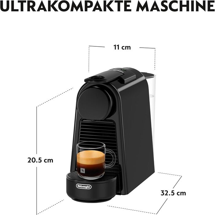 Кавомашина Nespresso DeLonghi Essenza Mini EN85.R чорного кольору