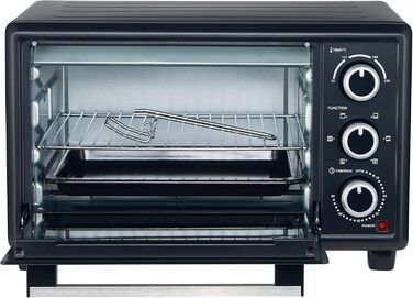 Міні-піч OptimumX 20L з конвекцією, таймером на 60 хв, для піци, 1380 Вт, чорна