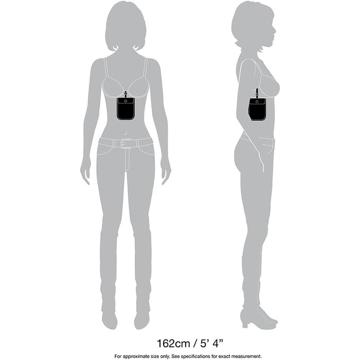 Підсумок проти угону Pacsafe S25 для кріплення до бюстгальтера 10121314, (9 см, чорний)