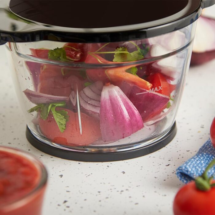 Кухонний комбайн Russell Hobbs 27131-56 Matte Charcoal 350W: подрібнювач для овочів, фруктів, м'яса, цибулі, 1л, нержавіюча сталь, 2 швидкості, миття в посудомийній машині