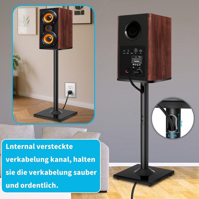 Підставка для колонок OUUTMEE, пара, до 10 кг, з кабельною організацією, сумісна з різними моделями, без регулювання висоти