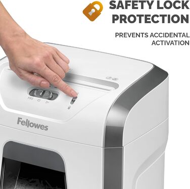 Fellowes FS-12C: Шредер для офісу та дому - 12 листів, перехресний різання, 19л контейнер, 20 хв роботи