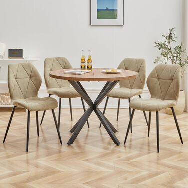 Набір обідніх стільців GrandCA HOME, 2 шт., боргունдове зелене крісло з металевими ніжками, скандинавський стиль