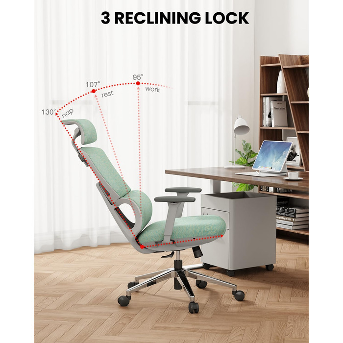 Офісне крісло Dripex Ergo сітчасте зелене