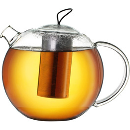 Великий чайник Creano об'ємом 1,5 л, скляний чайник з 3 предметів в наборі для заварки з вбудованим ситечком з нержавіючої сталі і скляною кришкою, багатофункціональний