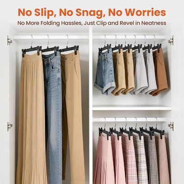 Набір вішалок для одягу House Day, 30,5 см, чорний, 25 шт. з полірованими поворотними гачками та прищепками для штанів