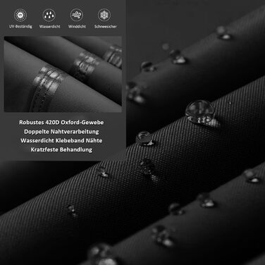 Водостійкий чохол для садово-патіо меблів 300x300x90 см, чорний, з вентиляційними отворами, 420D Oxford, захист від пилу та УФ-променів