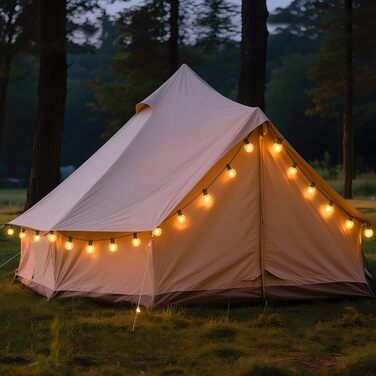 Світлодіодна гірлянда сонячна на 10 метрів, 16+1 лампочки G40, димування, 3 режими, пульт дистанційного керування, вологостійка, тепле біле світло, для саду, балкона, декору вечірок