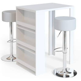 Набір барний стіл та табурети Vicco Bartisch-Set, білий/антрацитовий, 80 x 57 см (2 табурети)
