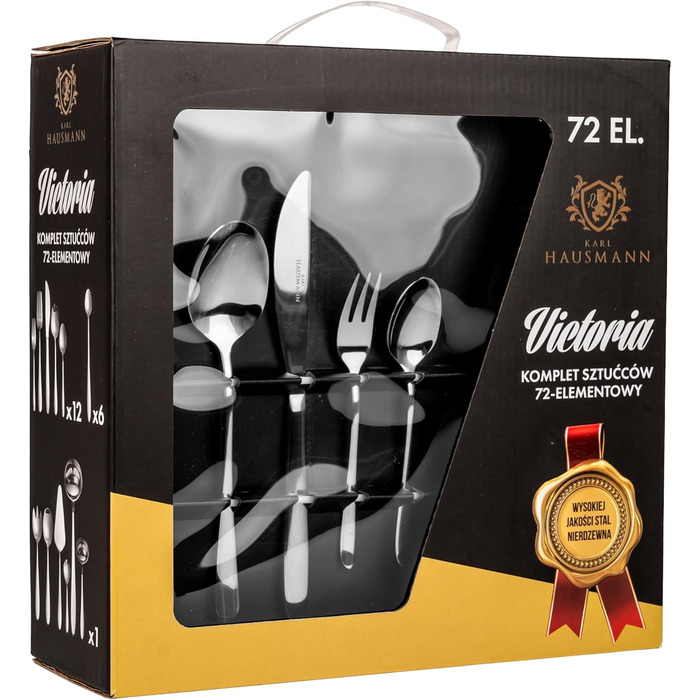 Набір столових приборів Karl Hausmann на 12 осіб (72 шт.) - нержавіюча сталь, безпечний для миття в посудомийній машині