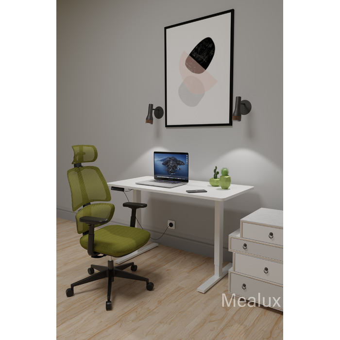 Комплект Mealux PowerDesk Lite White + Leo Air Plus Green (арт. EVO-201 Lite W/W+Y 546 KZ)