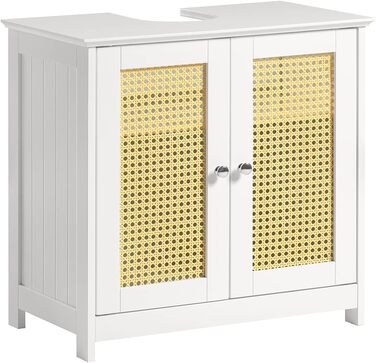 Тумба під умивальник SoBuy FRG237-II-W, BHT 60x58x35см, короткий виріз, жовтий