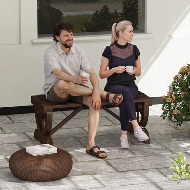 Садова лавка Outsunny Wood Атмосферостійка 98 x 50 x 39.5 см, Сільська лавка для садових меблів, міцна та стильна