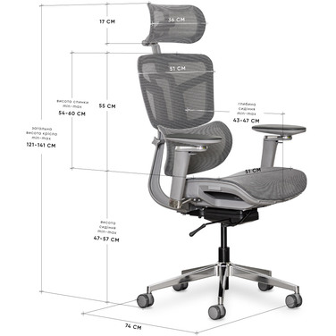 Крісло Mealux S4 Air Grey (арт. HF-S4 M/G)
