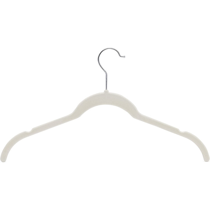 Базова вішалка Domopolis Для сорочки / сукні, з оксамитовим покриттям, (слонова кістка, 50 г., одномісна)
