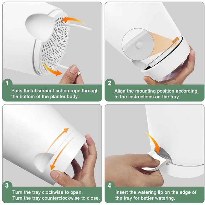 Набір горщиків для квітів 2 шт. 25.4 см та 20.3 см, пластик, з системою поливу, для дому, балкону, саду, сукулентів, кактусів (зелений, білий)