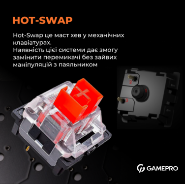 Дротова механічна клавіатура GamePro MK180B (Red) з Hot-Swap RGB Black