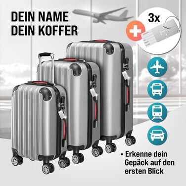 Набір валіз Monzana® 3шт (зелений) M-L-XL з замком, органайзером та вагами - зручний дорожній набір